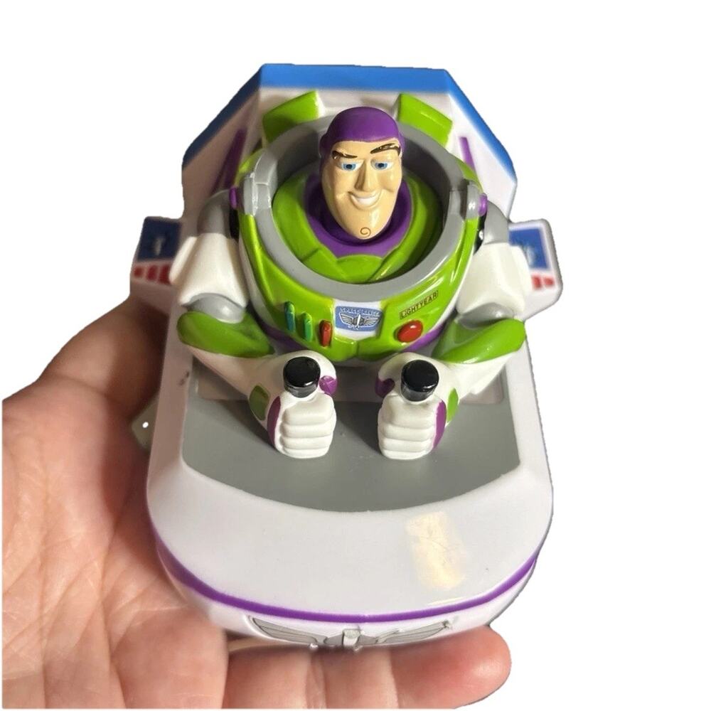 Pixar Toy Story Buzz Lightyear Figure Figurine w/ White Vehicle Toy